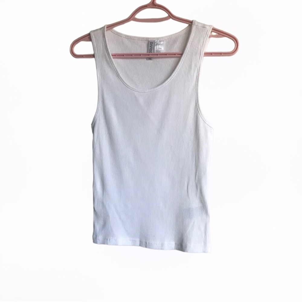 DIVIDED H&M Women’s Neutral Casual Ribbed Tank Top